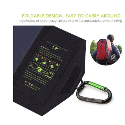 Compatible with Apple, ALLPOWERS 5V21W Portable Phone Charger Solar Charge Dual USB Output Mobile Phone Charger for iPhone Samsung Smartphone