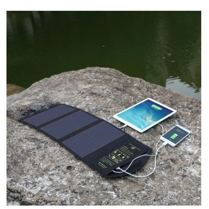 Compatible with Apple, ALLPOWERS 5V21W Portable Phone Charger Solar Charge Dual USB Output Mobile Phone Charger for iPhone Samsung Smartphone