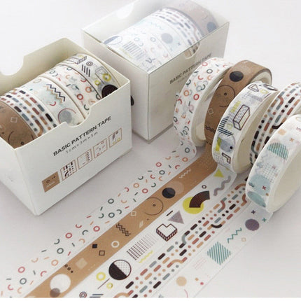 Basic Pattern Color Gift box Set With Salt Pocket Sticker