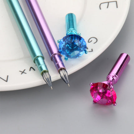 Small Fresh, Metallic Diamond Gel Pen, Multicolor Diamond Tip Black Pen, Student Note Pen