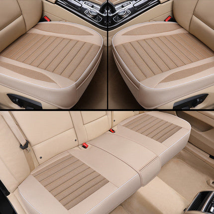 Car Seat Cover,Flax Cushion Seasons Universal Breathable For Most Four-Door Sedan&SUV Ultra-Luxury Car Seat Protection