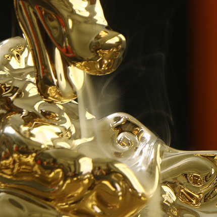 Ceramic Large Smoke Backflow Aromatherapy Burner Matte Golden Carp Hualong Xiangdao Creative Ornaments Sandalwood Burner