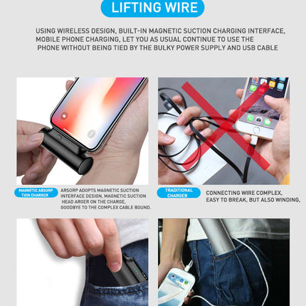 Compatible with Apple , Creative Magnetic Power Bank Mobile Power Mini Portable Emergency Three-in-one Plug Gift