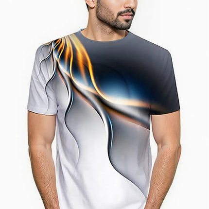 Men's Breathable PURPLE ARTISTIC SWIRL DESIGN 3D T Shirt