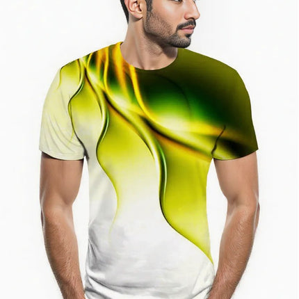 Men's Breathable PURPLE ARTISTIC SWIRL DESIGN 3D T Shirt