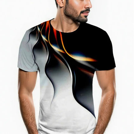 Men's Breathable PURPLE ARTISTIC SWIRL DESIGN 3D T Shirt