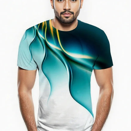 Men's Breathable PURPLE ARTISTIC SWIRL DESIGN 3D T Shirt