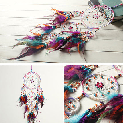 Indoor Colorful Feather Cream Catcher Ornaments