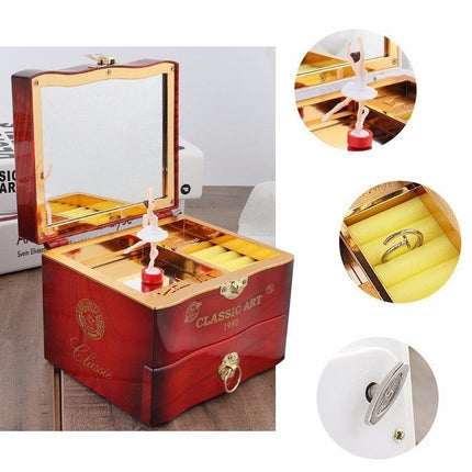 Nostalgic Music Box Dancing Girl Clockwork Simulation Music Box Jewelry Box Girlfriends Wedding Gift