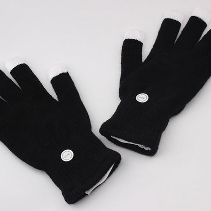 Black Fingertip Colorful Glowing Gloves