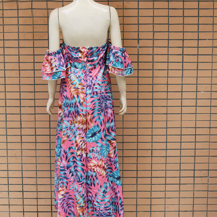 Summer European And American New Products Sexy Bra Printing Dress Cross Border Women'S Wear