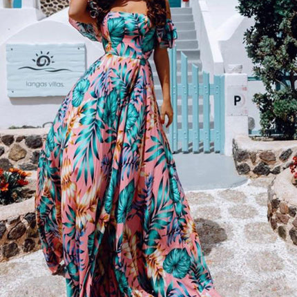Summer European And American New Products Sexy Bra Printing Dress Cross Border Women'S Wear