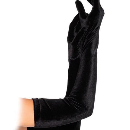 Black Velvet Long Warm Velvet Gloves