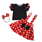 Black Top Polka Dot Strap Skir / 100cm