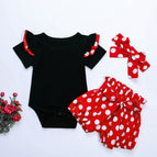 Black top polka dot pants suit / 100cm