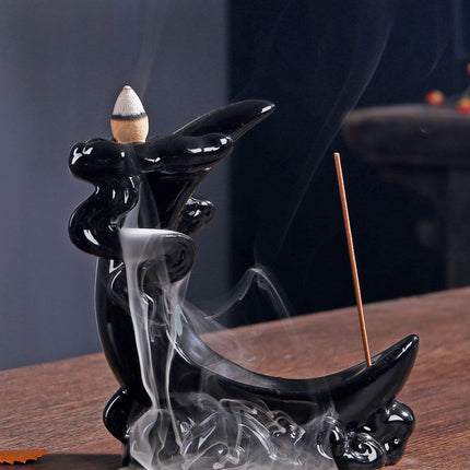 Cloud Chasing Moon Incense Taoist Smoke Black Incense Burner