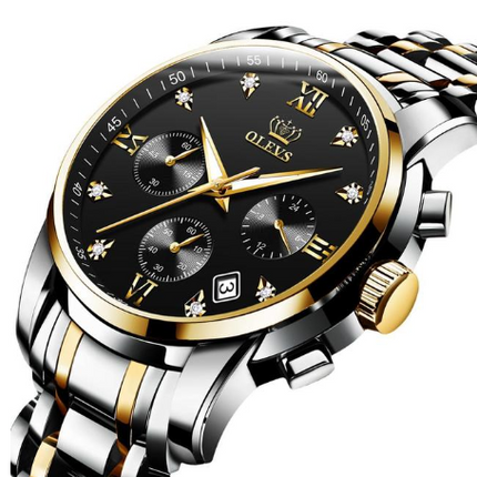 Luxury Brand Men Watches Chronograph Stainless Steel Waterproof Quartz Wristwatches Man Date Clock Blue Dial Relogio Masculino