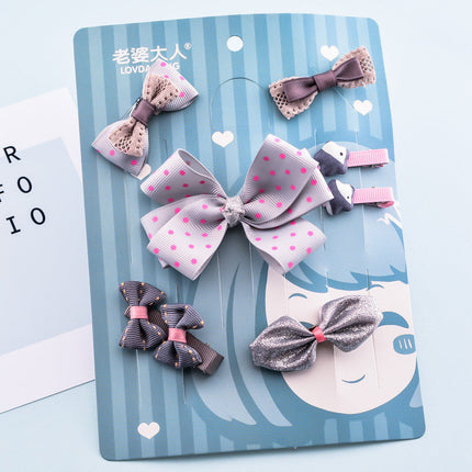 Korean Girl Princess Korean Bow Hairpin Hairpin Combo Set Hair Accessories Birthday Gift Headdress Gift Box