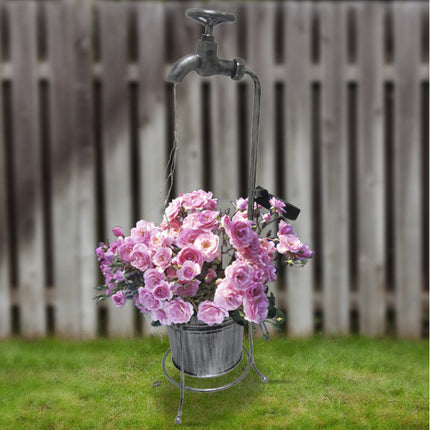 Solar Powered Watering Can Style Fairy LED Strands Light Water Faucet Planter Lamp Outdoor Lawn Garden Art Decoration