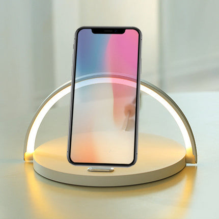 Home Desk Lamp Wireless Charging With Holder Home Desktop Mobile Phone Wireless 10W Fast Charger Multi-Function Bluetooth Speaker Mobile Phone Wireless Charging Dedside Night Light Mobile Phone Holder