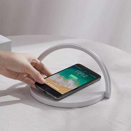 Home Desk Lamp Wireless Charging With Holder Home Desktop Mobile Phone Wireless 10W Fast Charger Multi-Function Bluetooth Speaker Mobile Phone Wireless Charging Dedside Night Light Mobile Phone Holder
