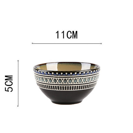 European Ceramic Tableware Set Relief Steak Plate Salad Bowl Rice Bowl Western Restaurant Fish Plate Cup