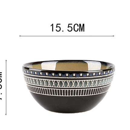 European Ceramic Tableware Set Relief Steak Plate Salad Bowl Rice Bowl Western Restaurant Fish Plate Cup