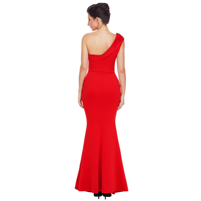 New Sexy Red Chiffon Short Sleeve Slim High Waist Dress