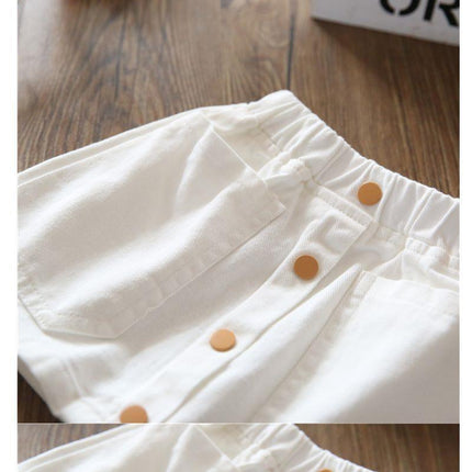 Foreign Girl''s Candy Color Versatile Cotton Small Waist Skirt Korean
