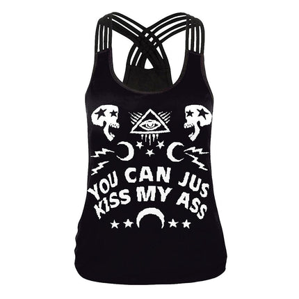 Mandala Printed Cross - Back Vest For Ladies