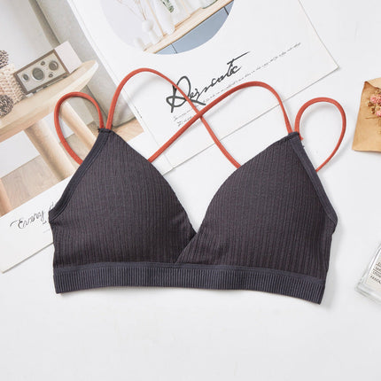 Threaded Hollow Beauty Back Cross Strap Tube Top