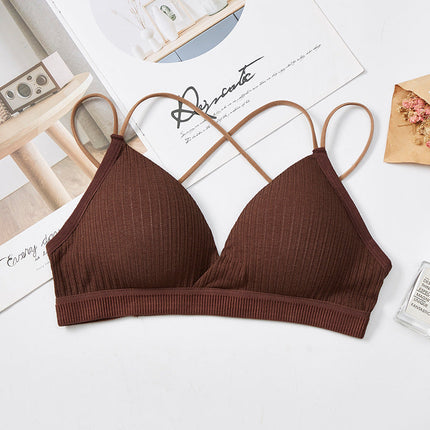 Threaded Hollow Beauty Back Cross Strap Tube Top