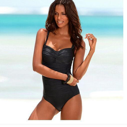 Polk Dot Plus-Size European One-Piece Swimsuit