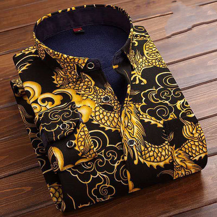 Padded Warm Winter Long-sleeved Lapel Shirt