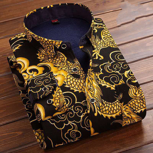 Padded Warm Winter Long-sleeved Lapel Shirt