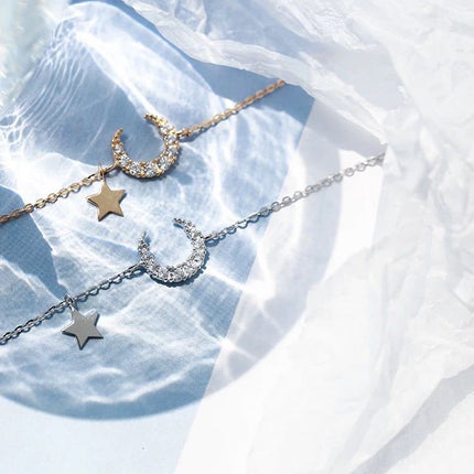 Sterling Silver Gradient Moonstone Zircon Bracelet For Women S-B304