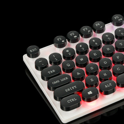Limei Tx30 Retro Punk Keyboard Usb Wired Home Desktop Computer Backlit Retro Round Key Cap Keyboard
