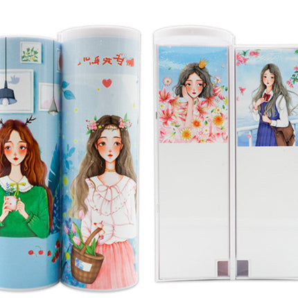 Long Student Pencil Case, Multifunctional Pencil Case, Plastic Double-layer Children's Creative Pencil Case