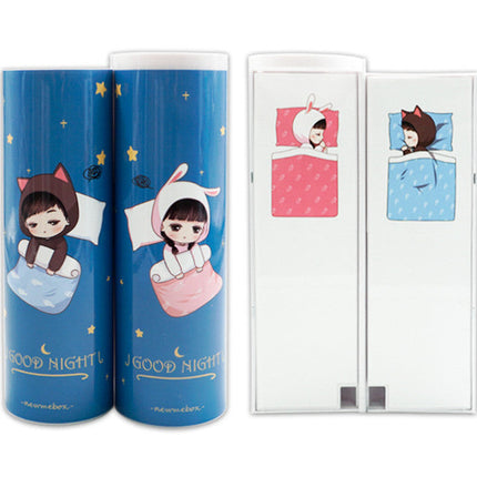 Long Student Pencil Case, Multifunctional Pencil Case, Plastic Double-layer Children's Creative Pencil Case