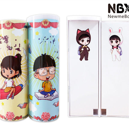 Long Student Pencil Case, Multifunctional Pencil Case, Plastic Double-layer Children's Creative Pencil Case
