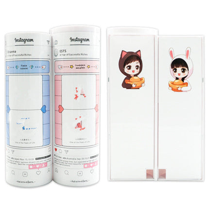 Long Student Pencil Case, Multifunctional Pencil Case, Plastic Double-layer Children's Creative Pencil Case
