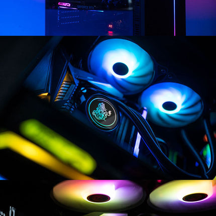 Kirin Computer CPU Water Cooling Radiator ARGB Fan 2