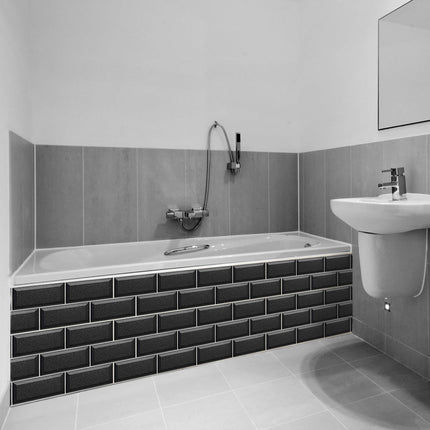 Funlife New Product American Black Terrazzo Tile Sticker Long Brick Wall Sticker Waterproof And High Temperature Resistant UB005