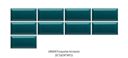 Funlife New Product American Black Terrazzo Tile Sticker Long Brick Wall Sticker Waterproof And High Temperature Resistant UB005