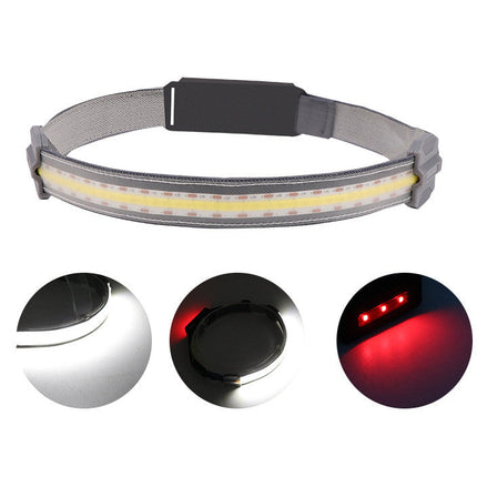 COB LED Red Light Headlight Portable Headlight Red Light Warning Strong Light Headlight