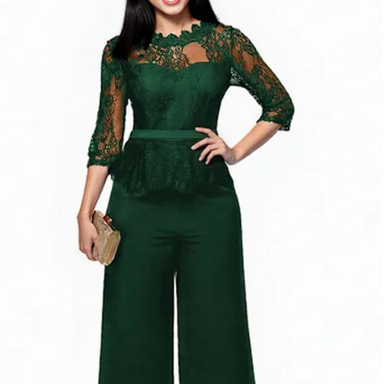 Sexy Summer Burgundy Lace Jumpsuit Women's fashion