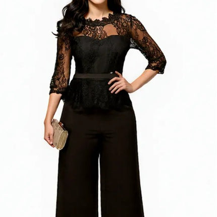 Sexy Summer Burgundy Lace Jumpsuit Women's fashion