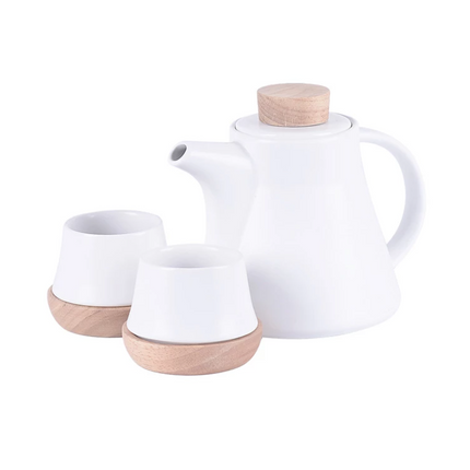Ceramic One Pot Four Cup Flower Tea Set Gift Box