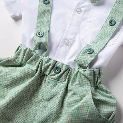 Spring And Summer New Products European And American Children'S Suit Bib Shorts Gentleman Two-Piece Suit