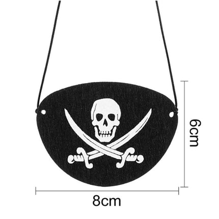 Halloween Pirate Captain Cosplay Costume Accessories Colony Pirate Hat Single Eye Patch For Halloween Kids Birthday Party Decor